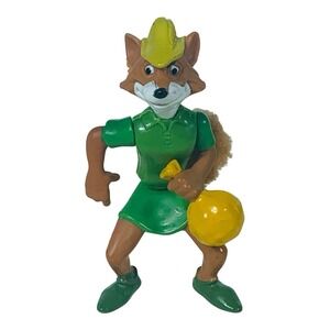 Vintage 1995 Disney's Robin Hood PVC Toy Action Figure w/ Fur Tail  3.5"